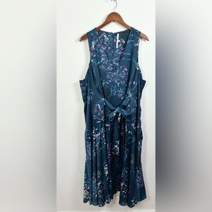 RACHEL rachel roy long sleeve floral sleeveless maxi dress silky size 24W